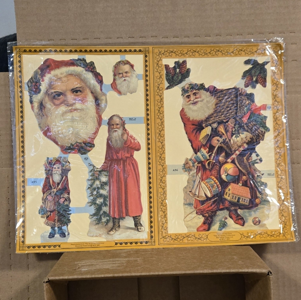 Evergreen Press Antique Scrap Victorian Christmas Santa Die-Cut Paper